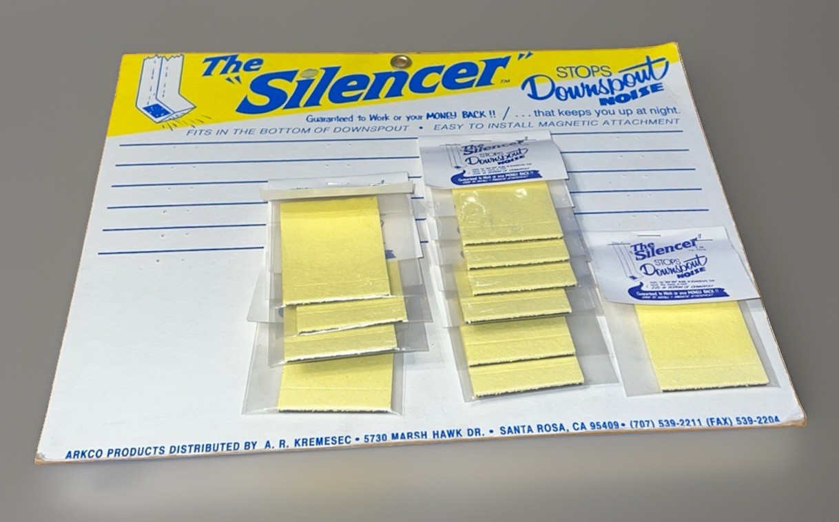 Vintage “The Silencer” Downspout Noise Stopper Store Display 11 New Packets NOS
