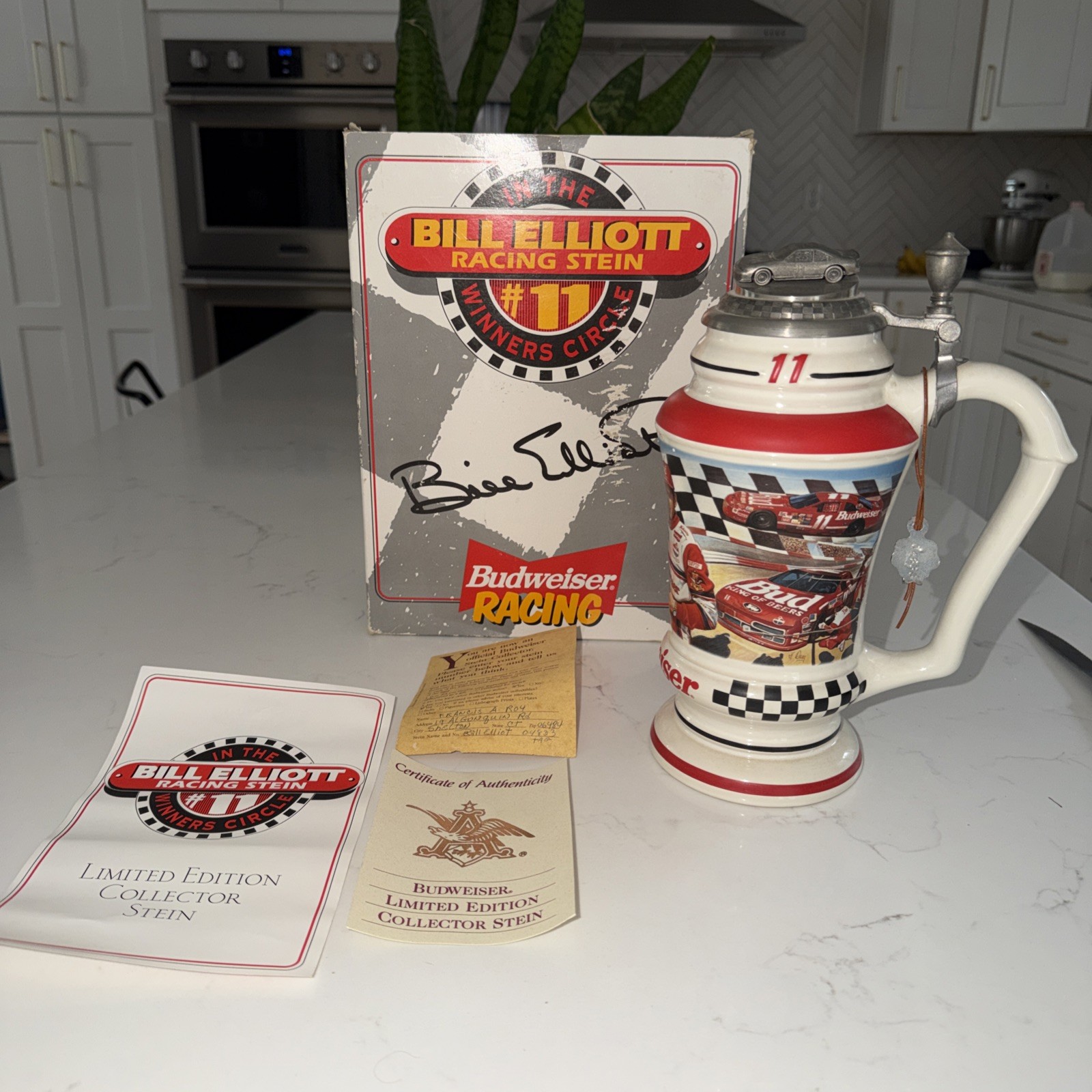 1993 Budweiser Beer Nascar Racing BILL ELLIOTT #11 Racing Stein Boxed