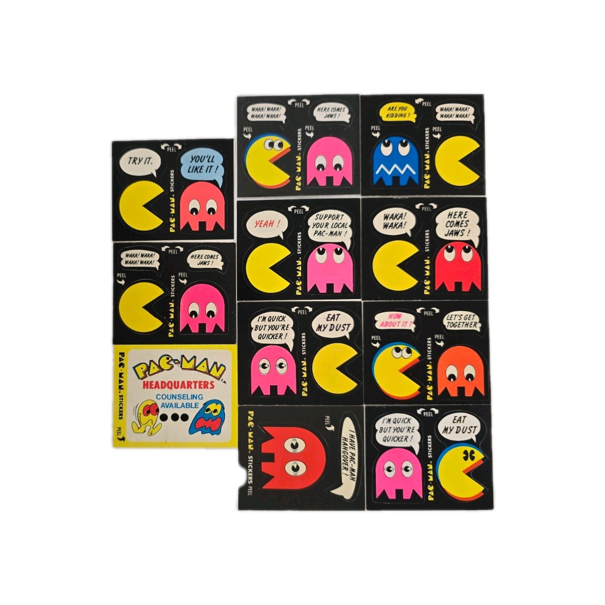 Vintage Pac-Man Stickers Lot (20+) Arcade Namco Ghosts 1980s Retro Video Game
