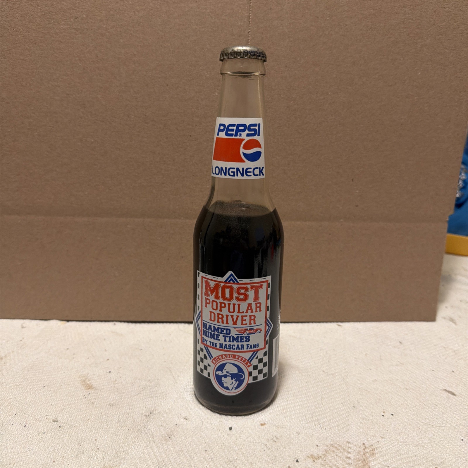 LONGNECK PEPSI RICHARD PETTY MOST POPULAR DRIVER NAMED NINE TIMES BOTTLE