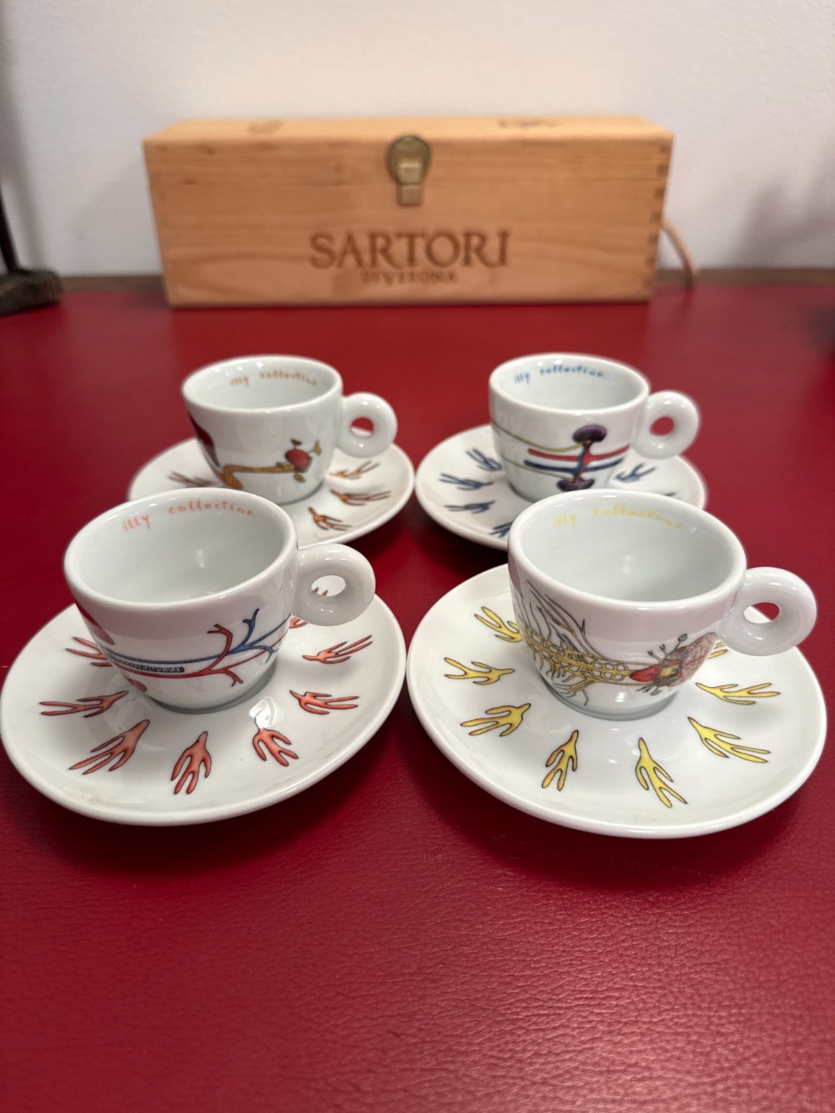 illy Art Collection 2005 Atelier Van Lieshout 4 Espresso Cups Saucers