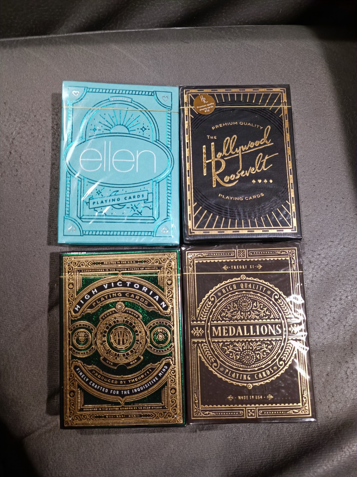 Lot Of 4 Theory 11 Unopened Decks Ellen - Hollywood Roosevelt - High Victorian -