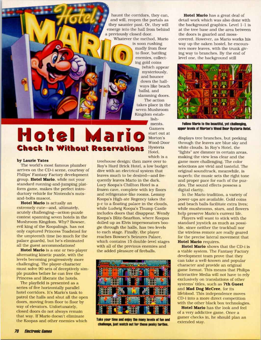 Nintendo Philips CD-i Hotel Mario Game Preview Vintage Magazine Ad Full Page