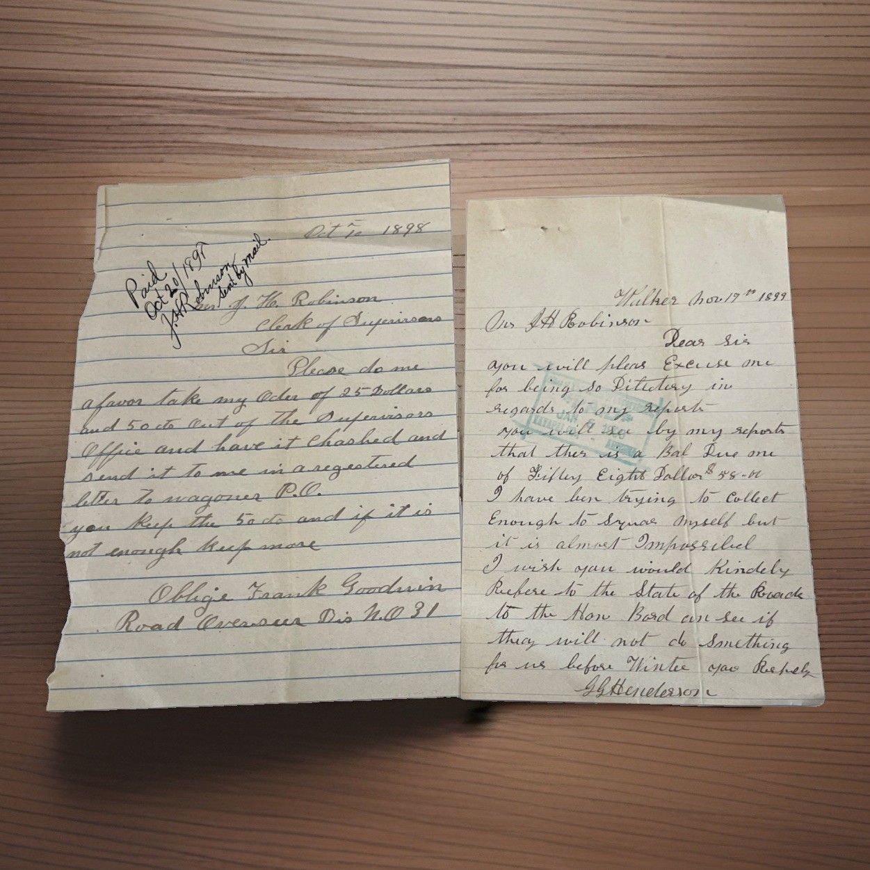 March Oct 1898 1899 Handwritten Personal Letters Paper Lot SL