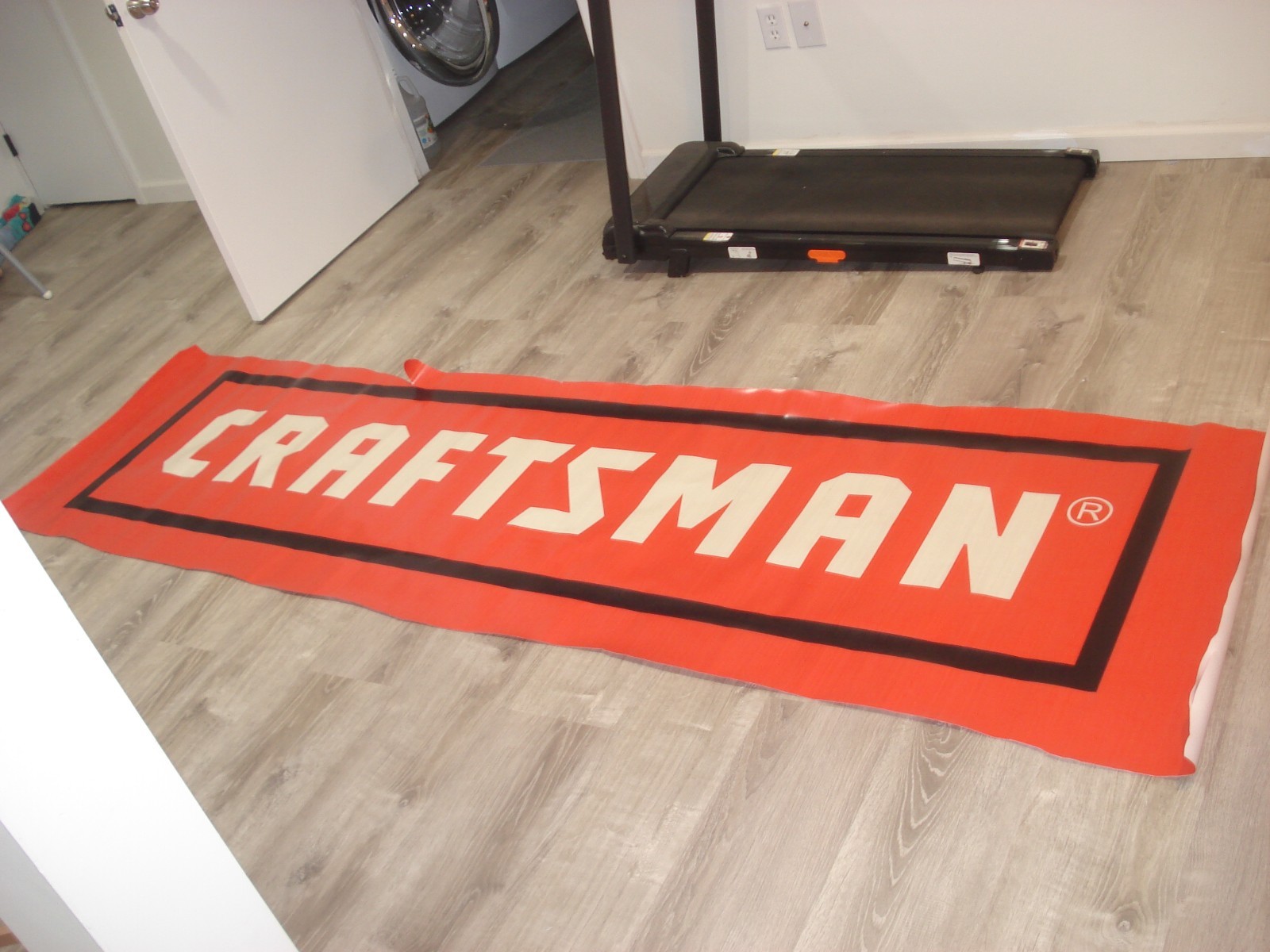 Vintage Sears CRAFTSMAN Heavy Duty Vinyl Outdoor Store sign 8' X 2' Read