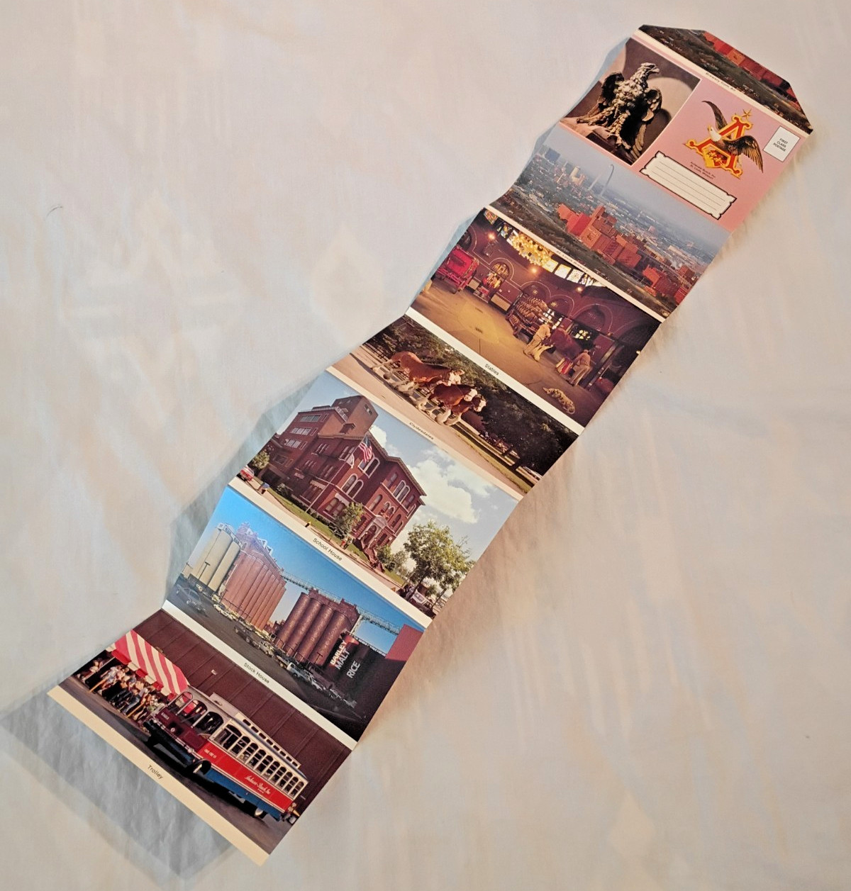 VTG Anheuser Busch Budweiser Brewery St. Louis, Mo Postcard Fold Out Folder