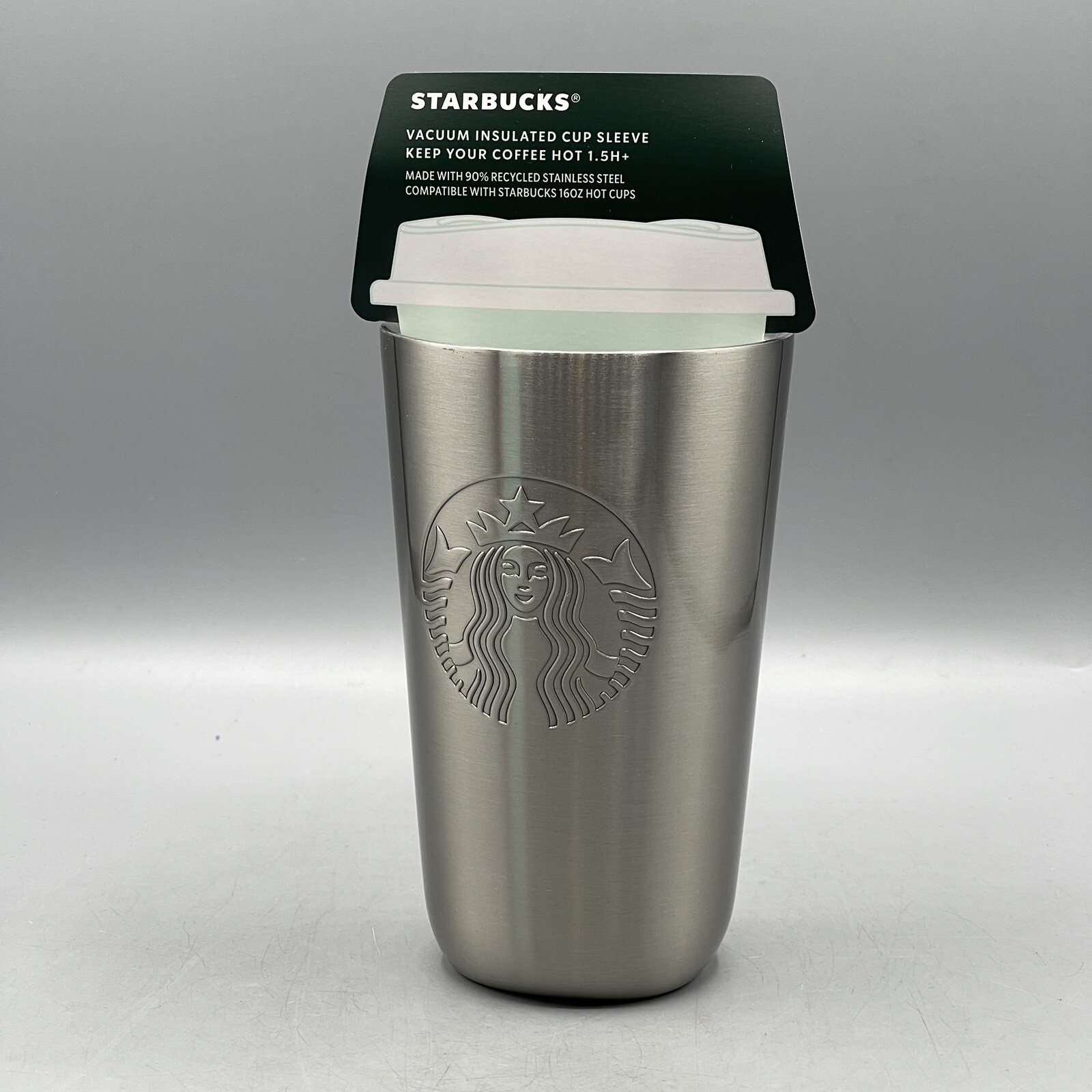 Starbucks Stainless Steel Vacuum Insulated Hot Cup Sleeve Grande 16oz NEW