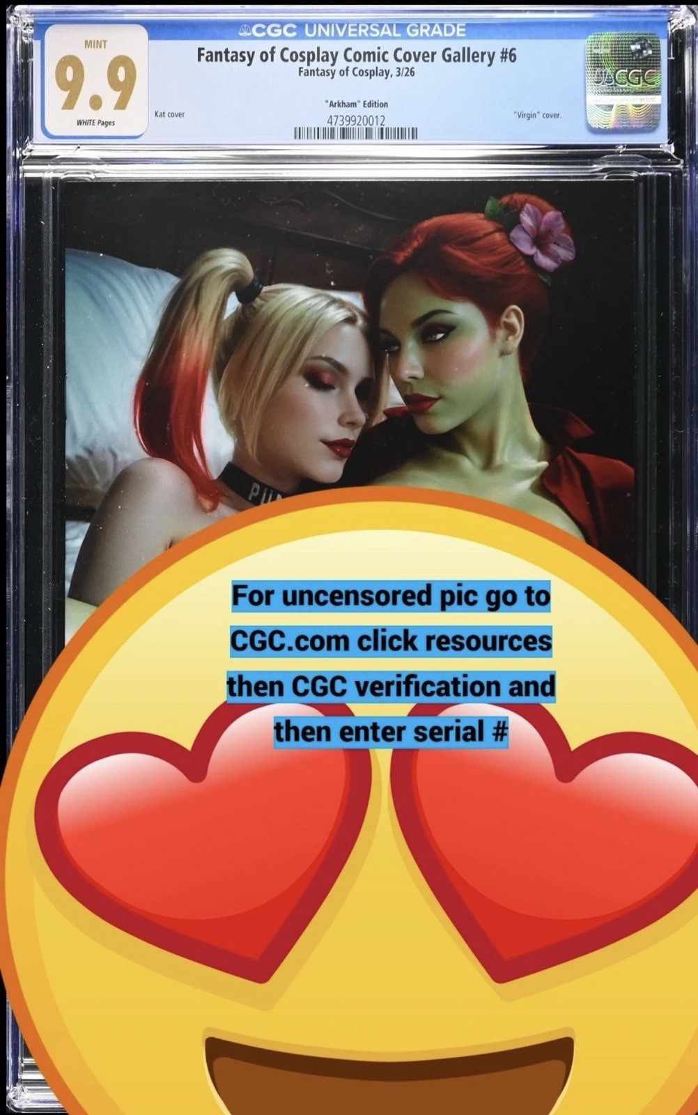 FANTASY OF COSPLAY CGC 9.9‼️VIRGIN FULL ARKHAM EDITION COSPLAY LTD 100🔥🔥🔥