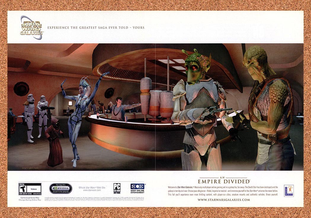 2003 Star Wars Galaxies An Empire Divided PC Original Ad / Promo v2