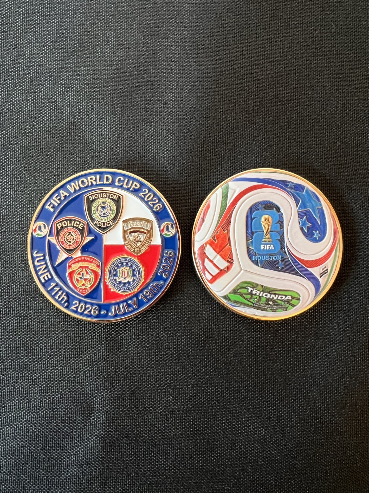 Houston Texas 2026 FIFA World Cup Police Challenge Coin