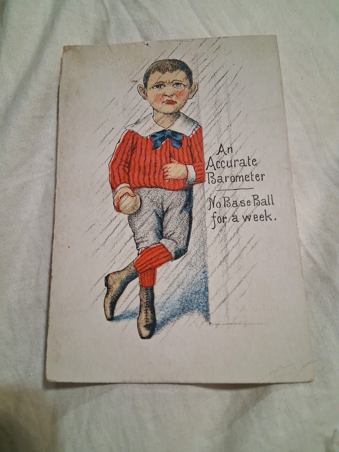 1880's Trade Card  Baseball   No Baseball for a Week Flory & White
