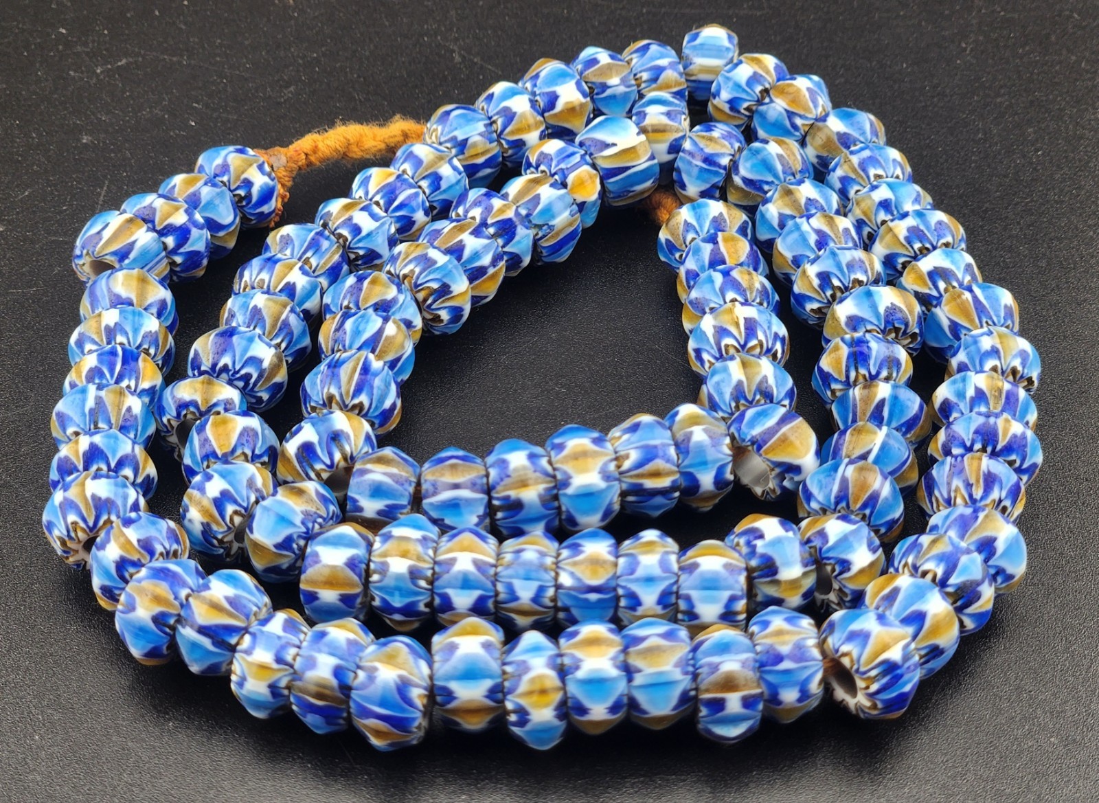 Vintage Venetian Style Chevron Beads 11mm Beautiful String