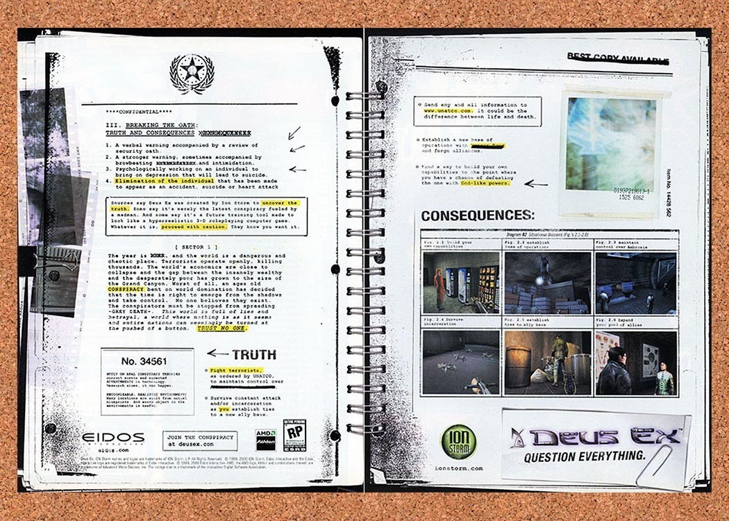 2000 Deus Ex PC Original Advertisement / Retro Promo v2