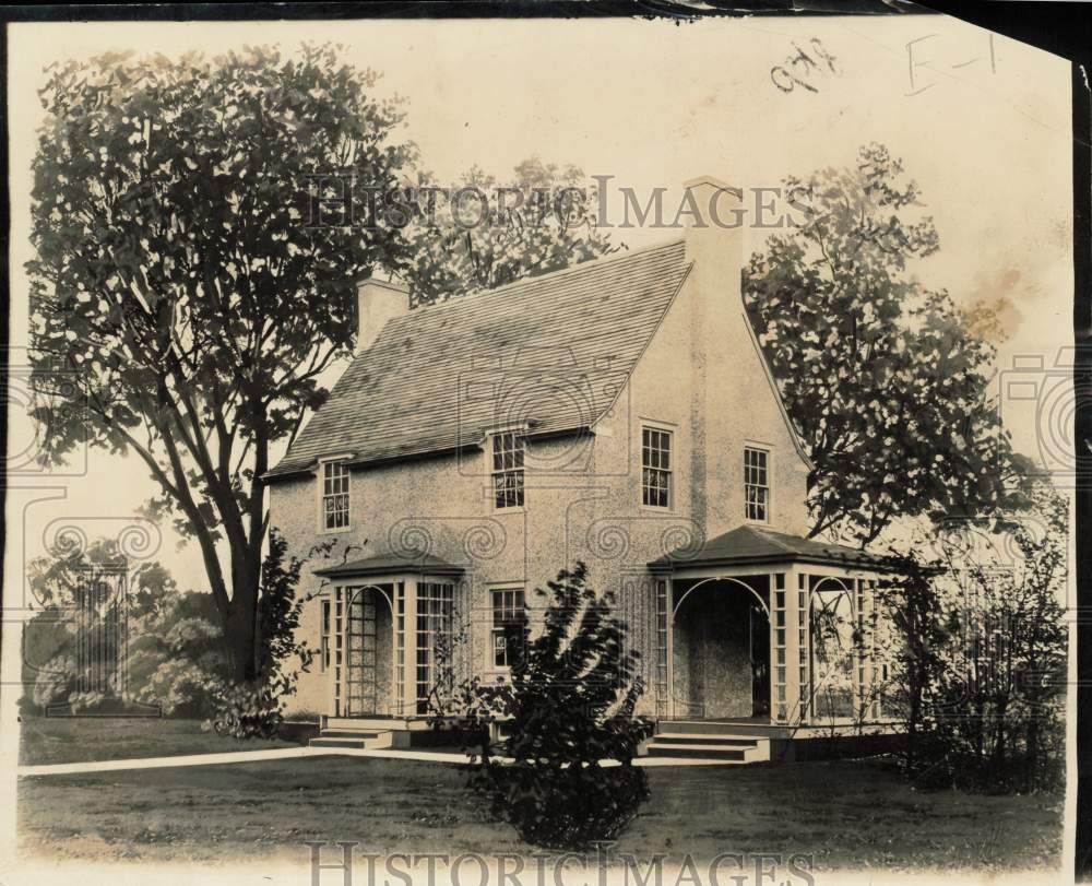 1923 Press Photo Exterior view of a five-room house - nei19468