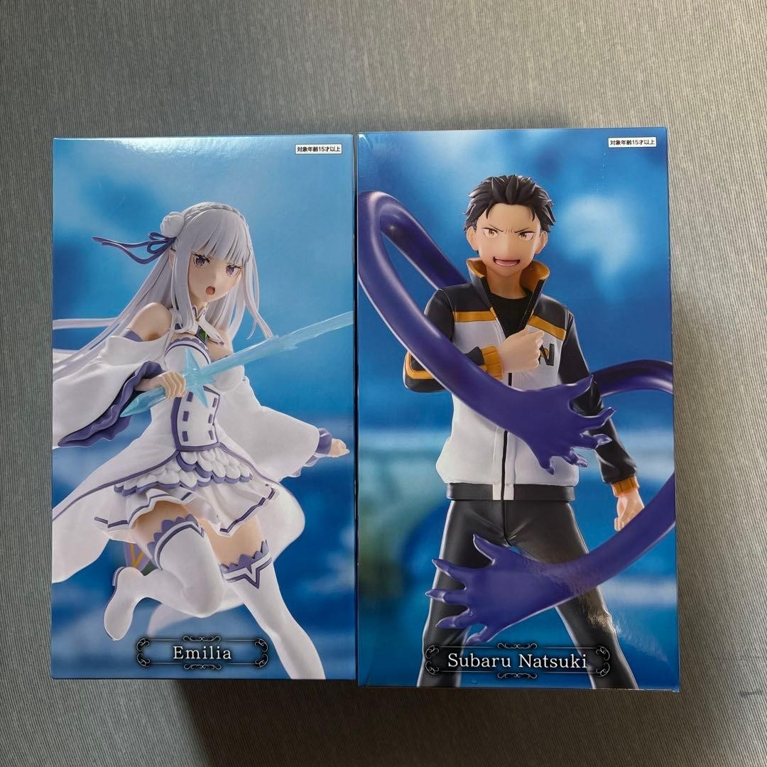 Re:ZERO Subaru Natsuki & Emilia Figure 2 Types Set GIGO Limited from Japan