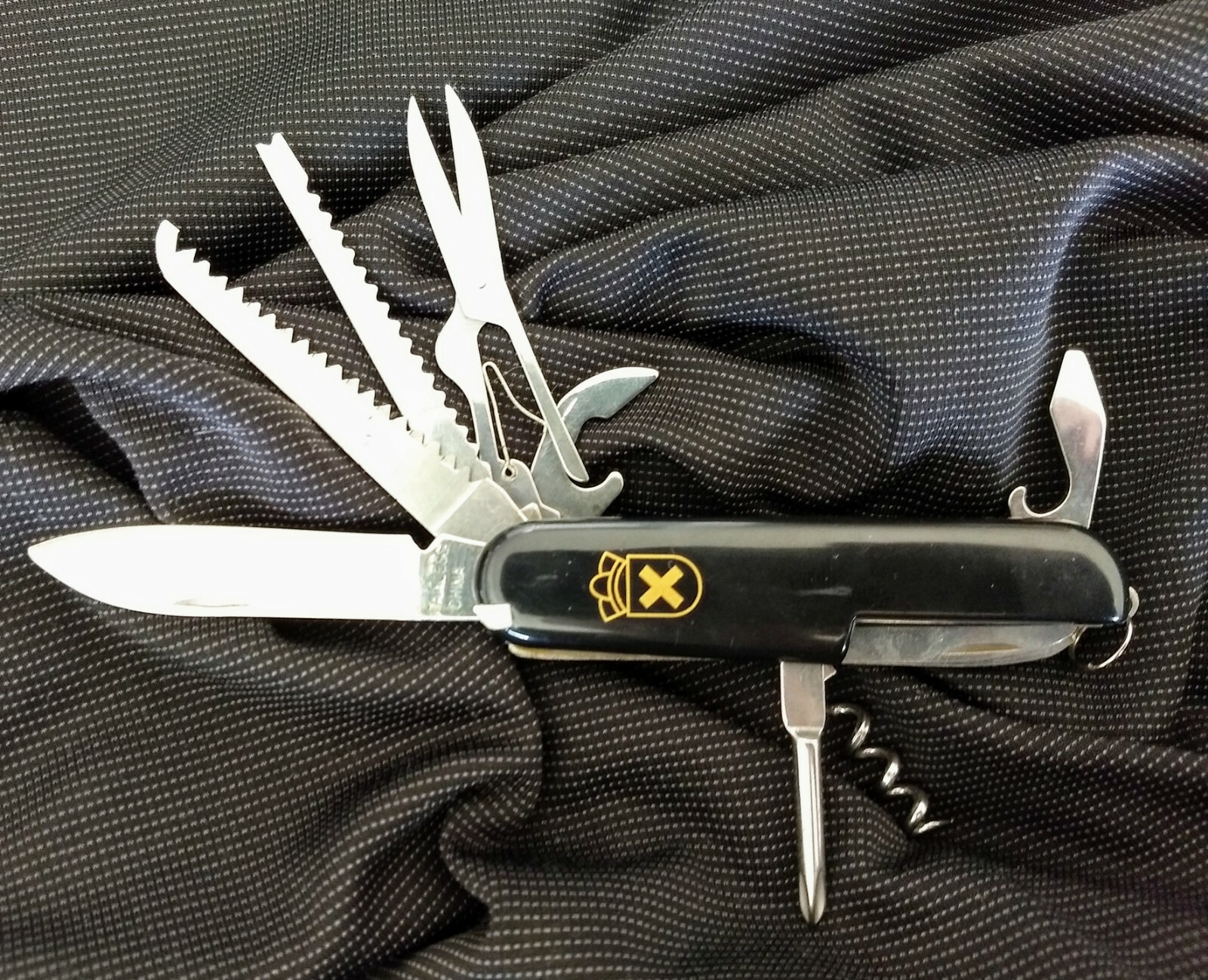 Rite-Edge Black Swiss Scout Camping Pocket Knife Multi Tool - Same Day Shipping