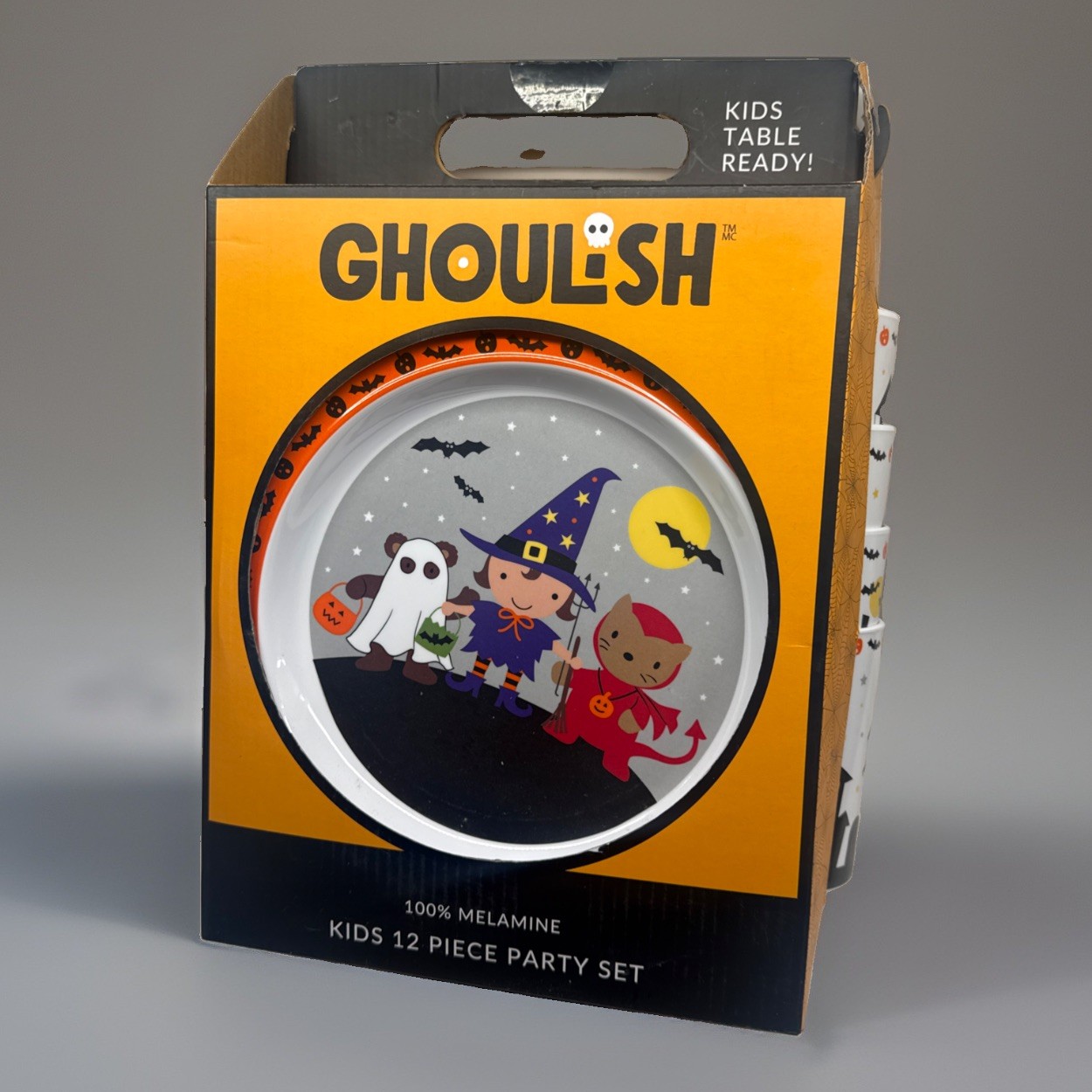 Fuzhou Fortune Ghoulish 100% Melamine Kids 12 Piece Party Set- Halloween Decor