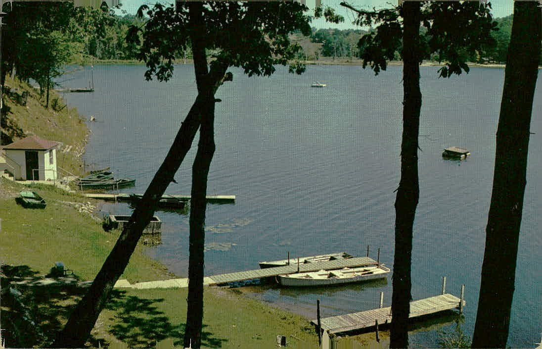1956 Long Lake Three Rivers Michigan Postcard L.L. Cook 17490 Posted
