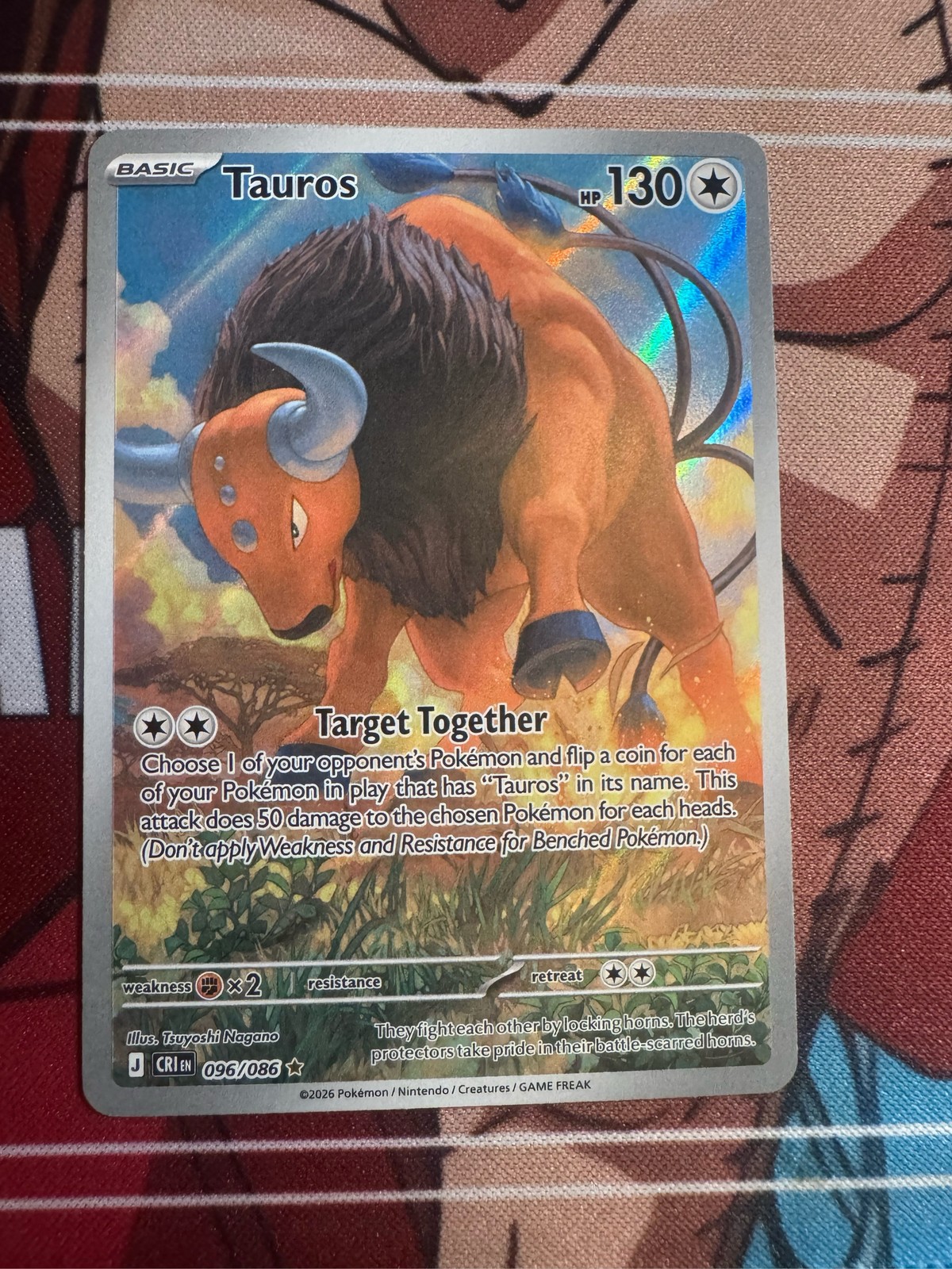 Tauros 096/086 Chaos Rising Illustration Rare Pokemon TCG Holo Card