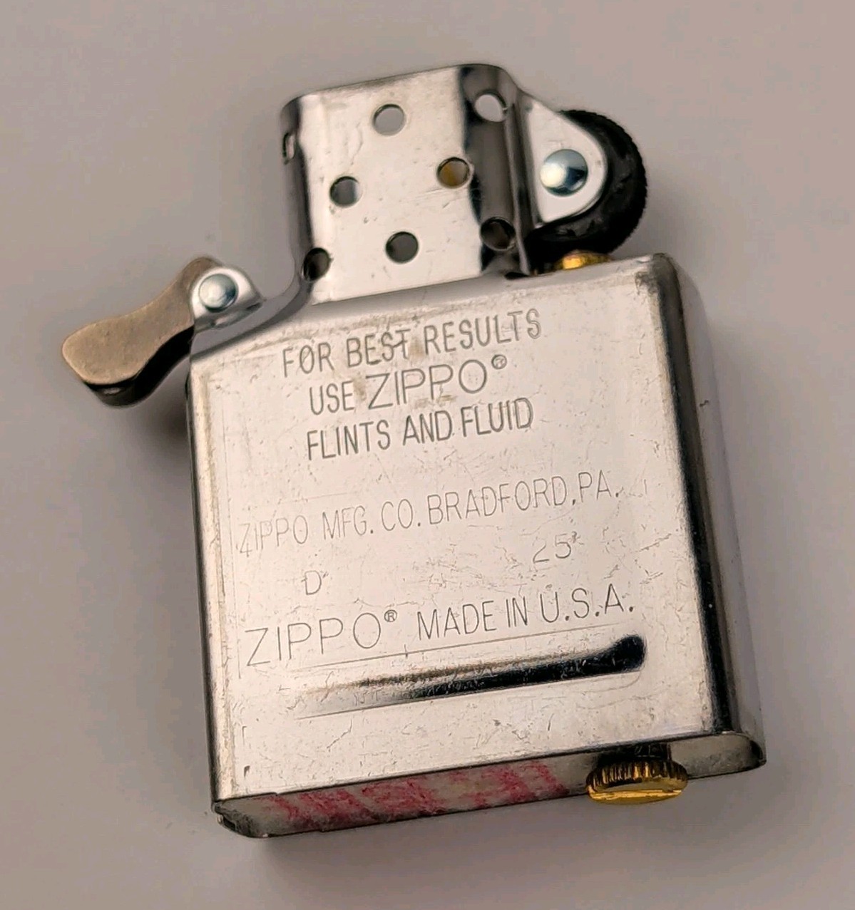 ZIPPO Lighter INSERT, Chrome Plated REPLACEMENT (No Outer Case), NEW - 2025