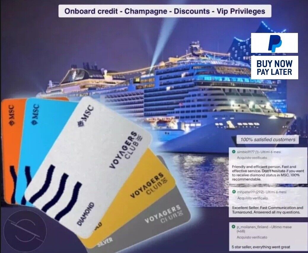MSC Cruises Diamond Voyagers Club LifeTime || Contact Before Buying Instructions