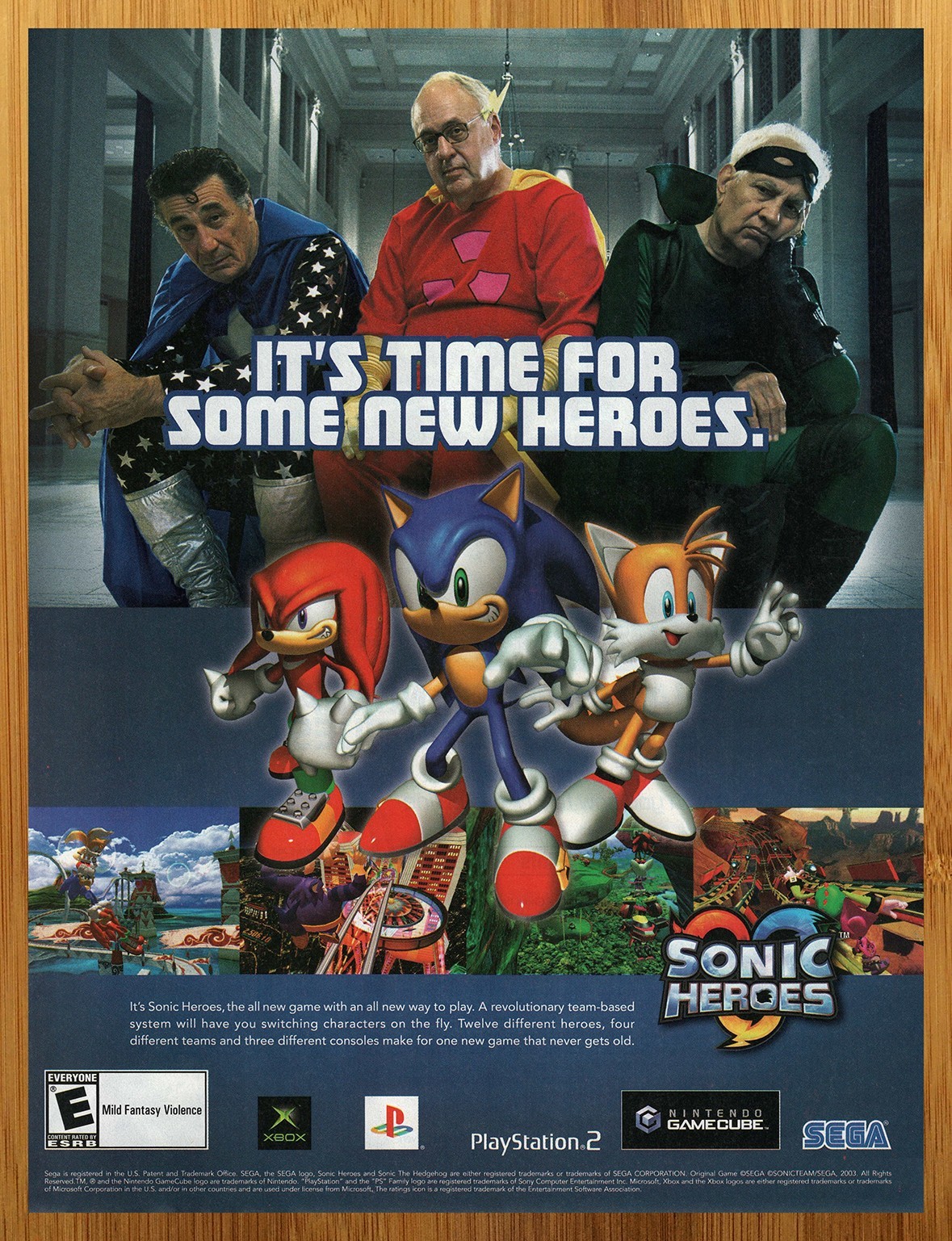 2003 Sonic Heroes Xbox Playstation 2 PS2 Gamecube Print Ad/Poster Official Art