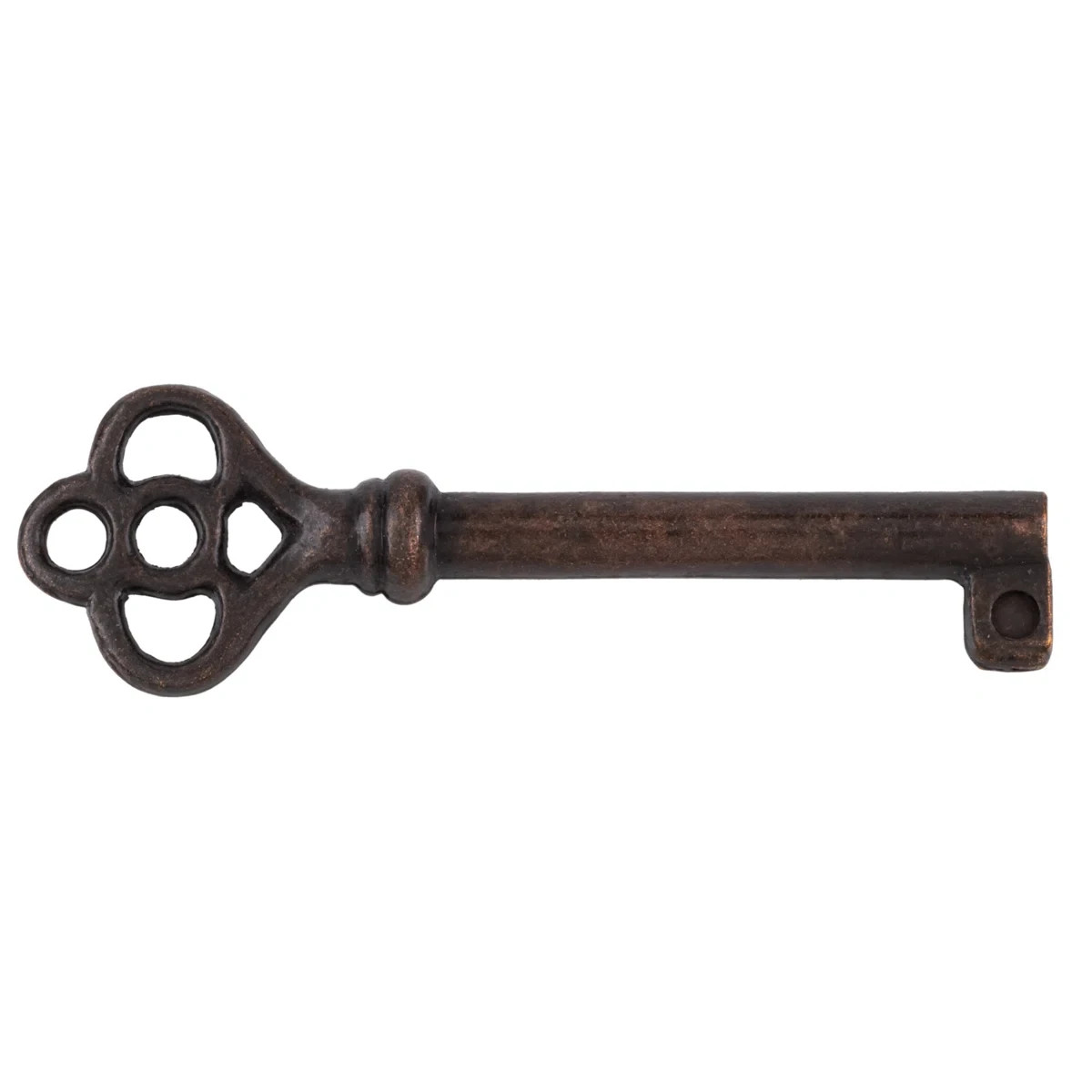 Unique Antique Copper Die Cast Zinc Hollow Barrel 2-3/8 Skeleton key  Gothic