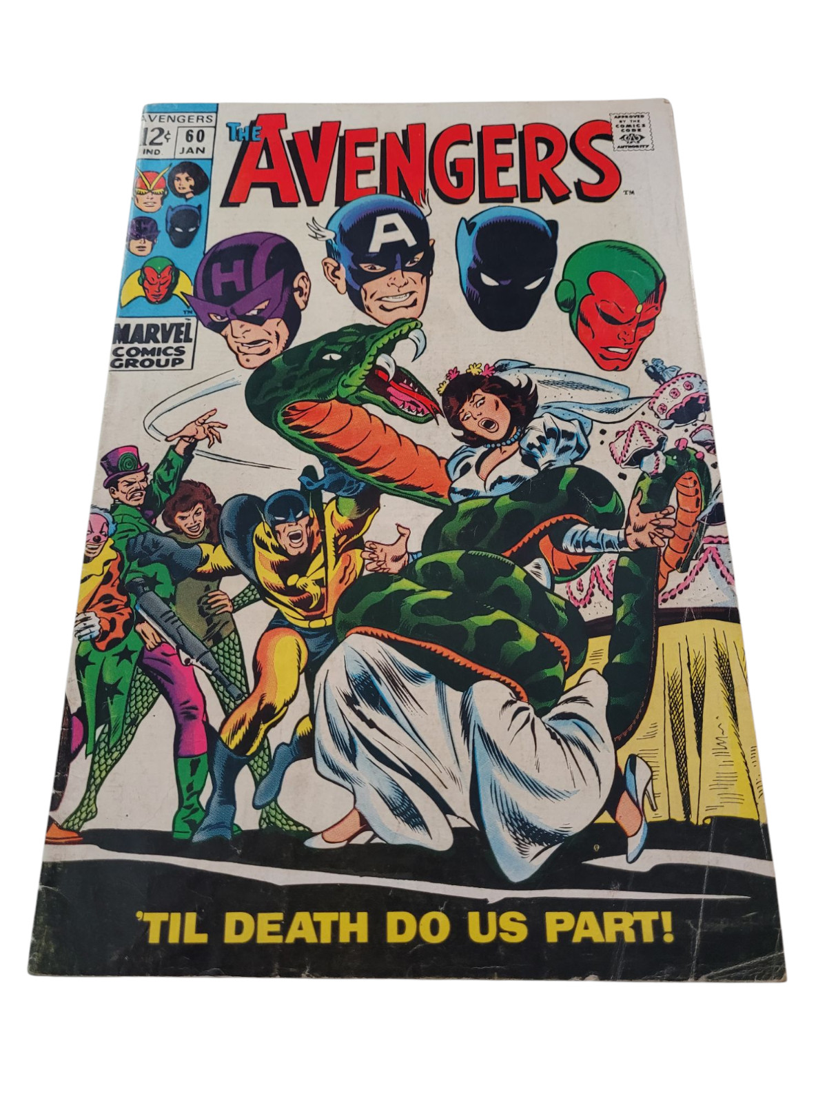 The Avengers #60 1969 Marriage of Janet Van Dyne and Hank Pym 3.0/3.5 Range Raw