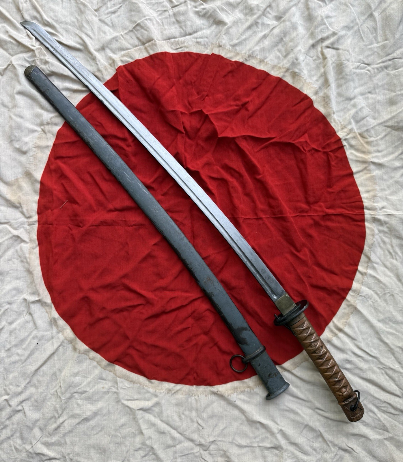 RARE MATCHING WW2 Japanese Type 95 Shin Gunto COPPER Handle NCO Samurai Sword