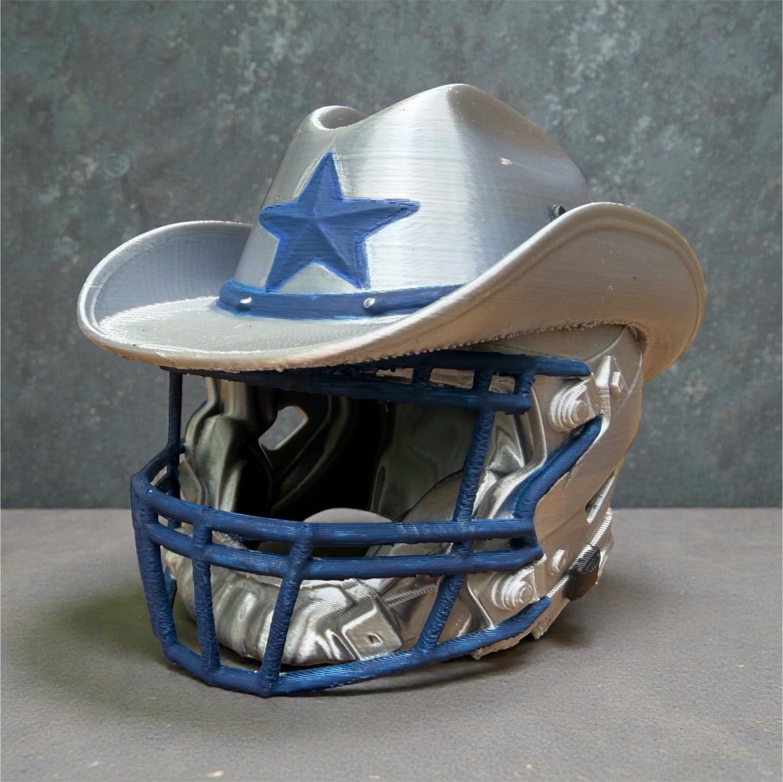 5” Hand Painted Western Football Helmet | 3D Printed Desk & Man Cave Decor