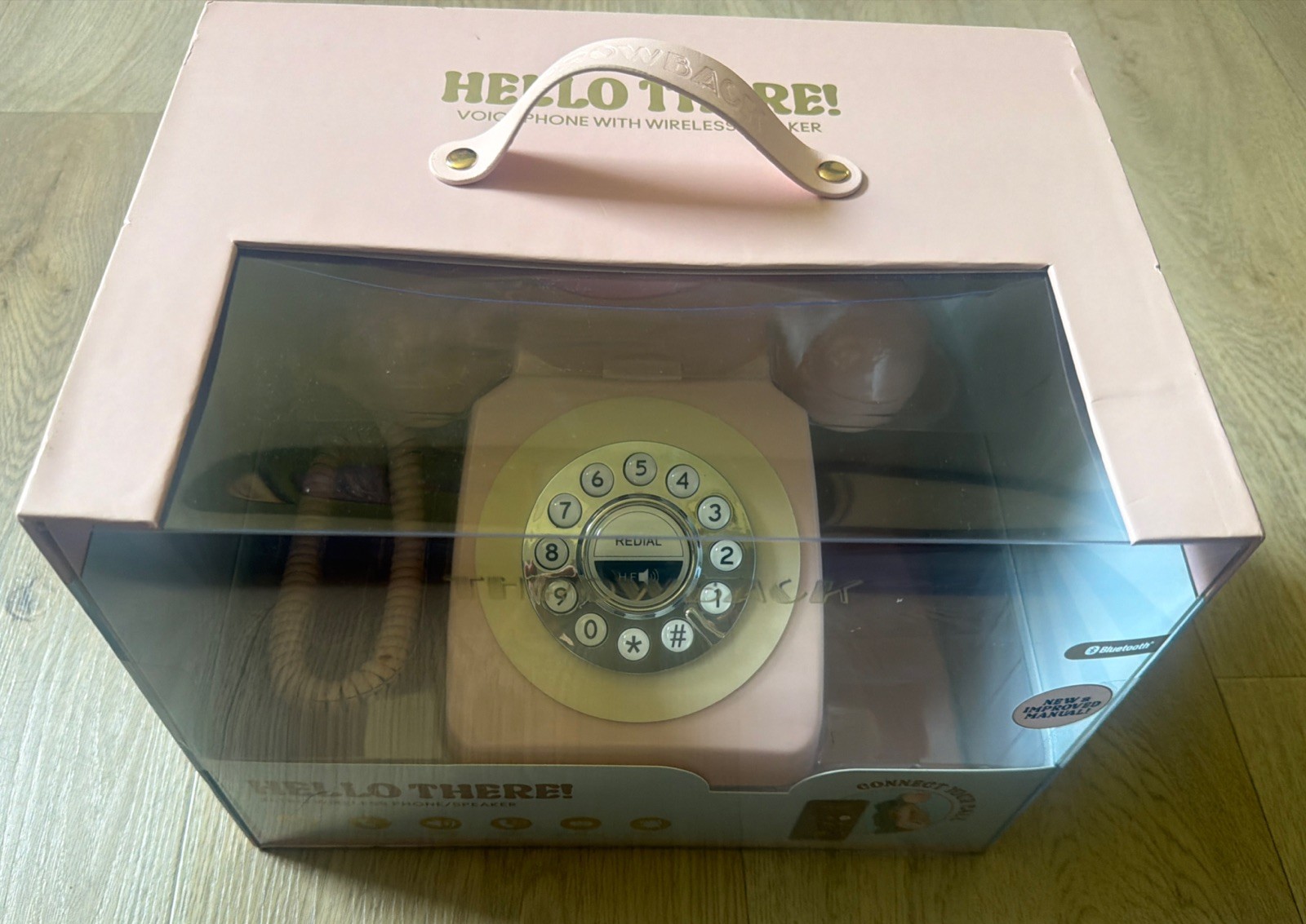 Hello There Retro Wireless throw back Pink RARE Phone/ Speaker Bluetooth - NEW