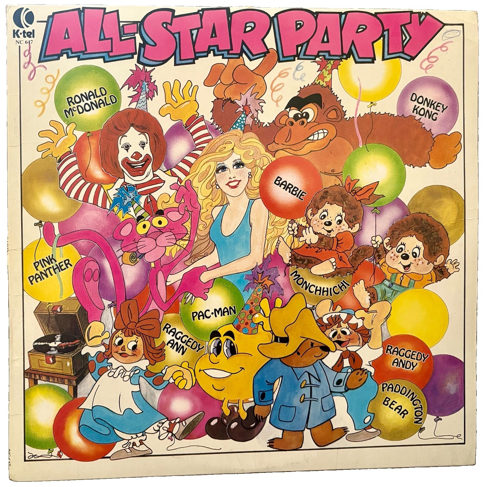 All-Star Party K-Tel Donkey Kong, Pac-Man,Barbie,Ronald Mcdonald