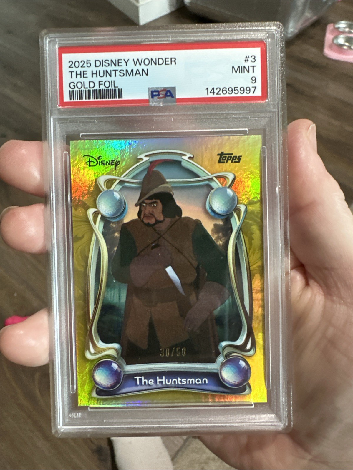 2025 Topps Disney Wonder #3 THE HUNTSMAN /50 Gold Foil PSA 9