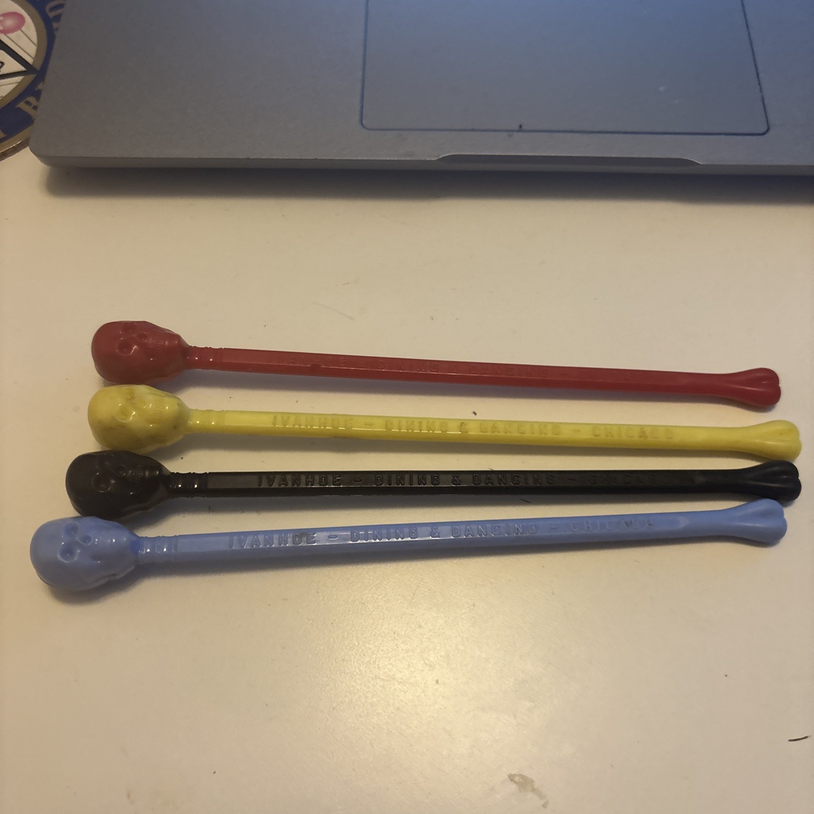 Vintage Ivanhoe Dining & Dancing Chicago Swizzle Sticks Set Of 4 EUC 