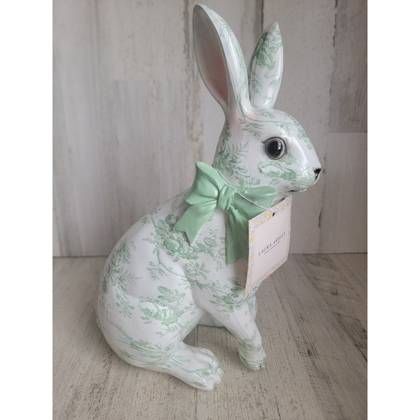 Laura Ashley Easter rabbit green floral flower bow bunny rose home spring decor