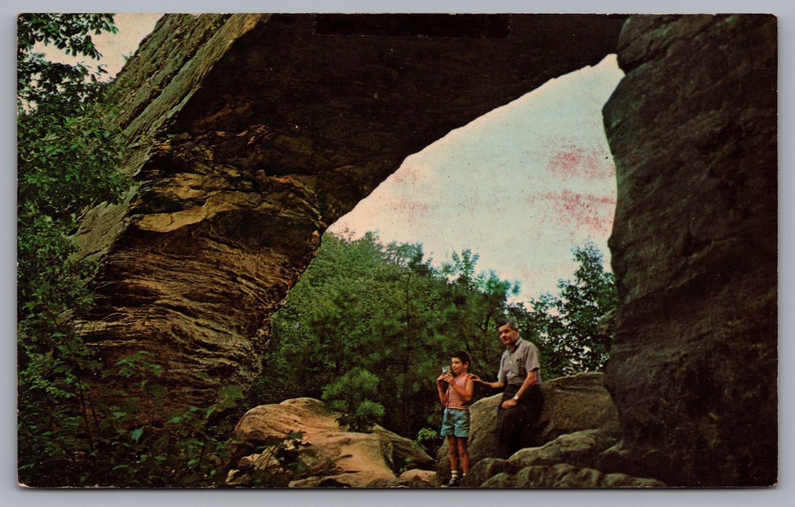 This Picture Is A View Of The Huge Natural Stone Bridge Postcard TS-302