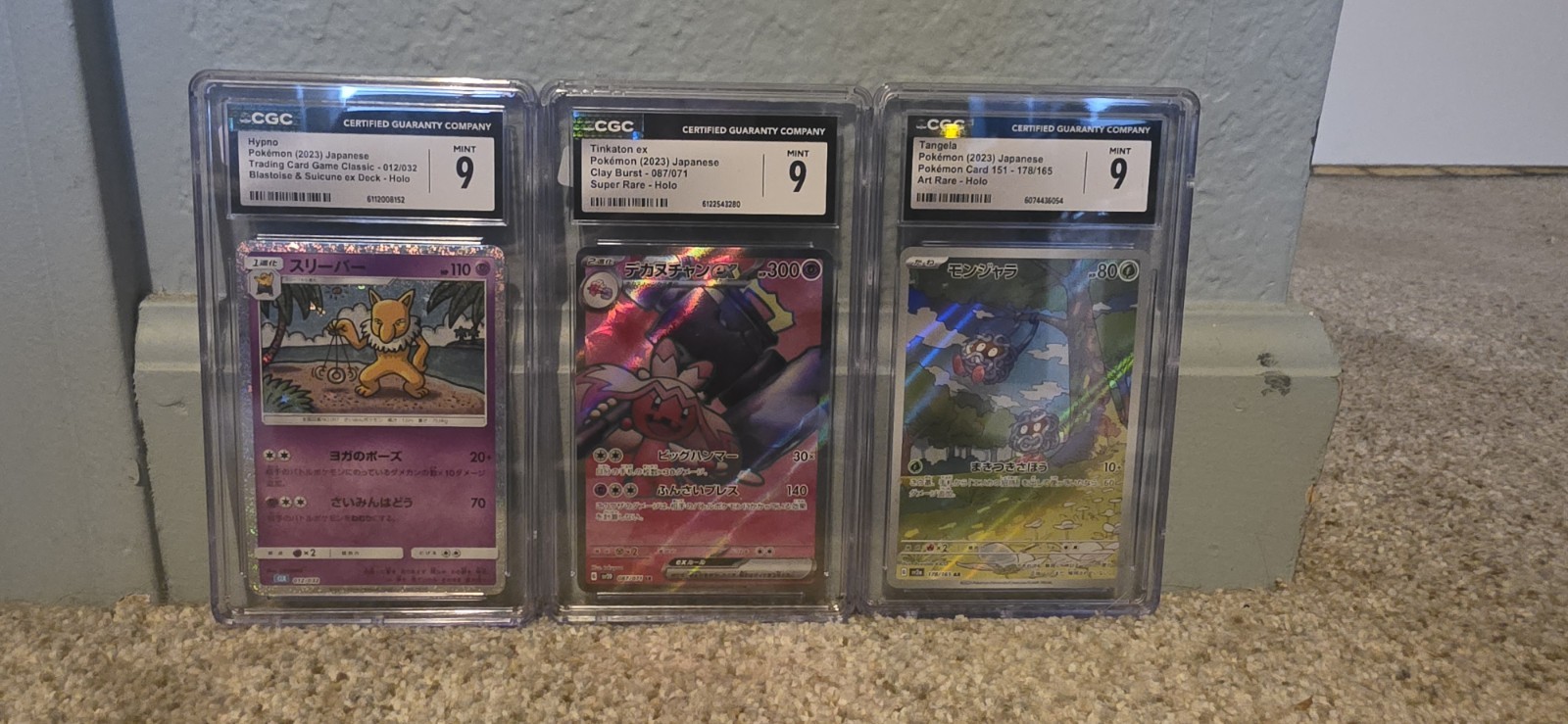 Lot Of 3 Slabs CGC 10 (Hypno 2023, Tinkaton 2023, Tangela 2023)