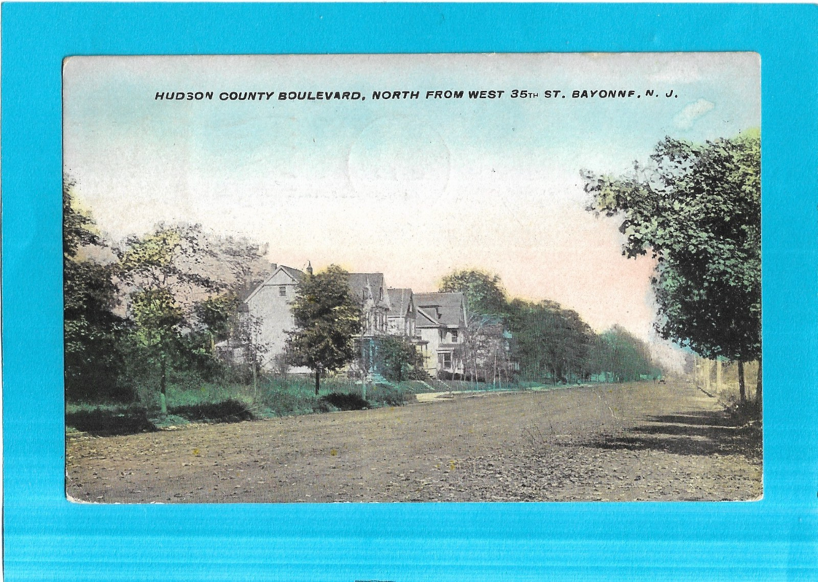 Vintage Postcard-Hudson County Boulevard, North from West 35th St., Bayonne, NJ.