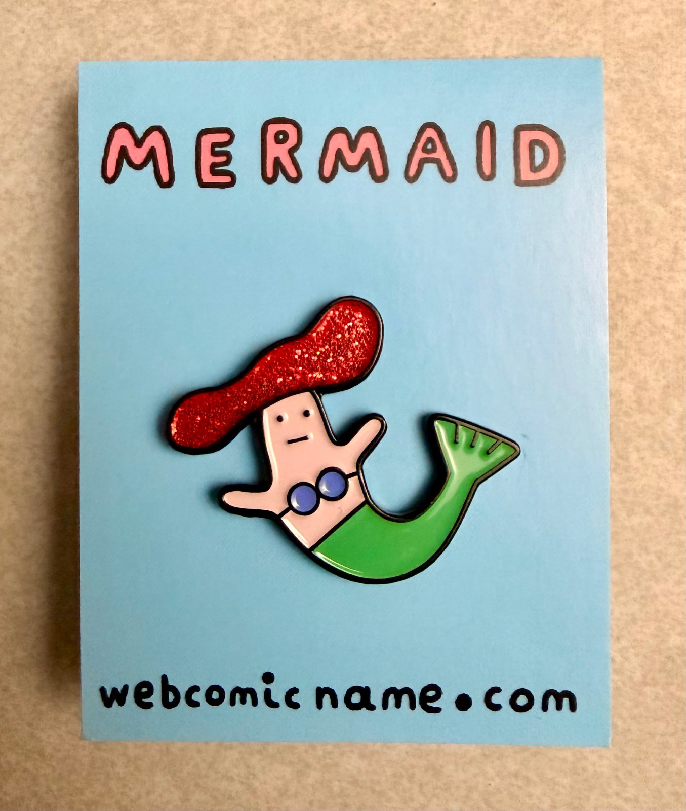 Whimsical, Silly Little Mermaid Fantasy Enamel Pin - Brand New