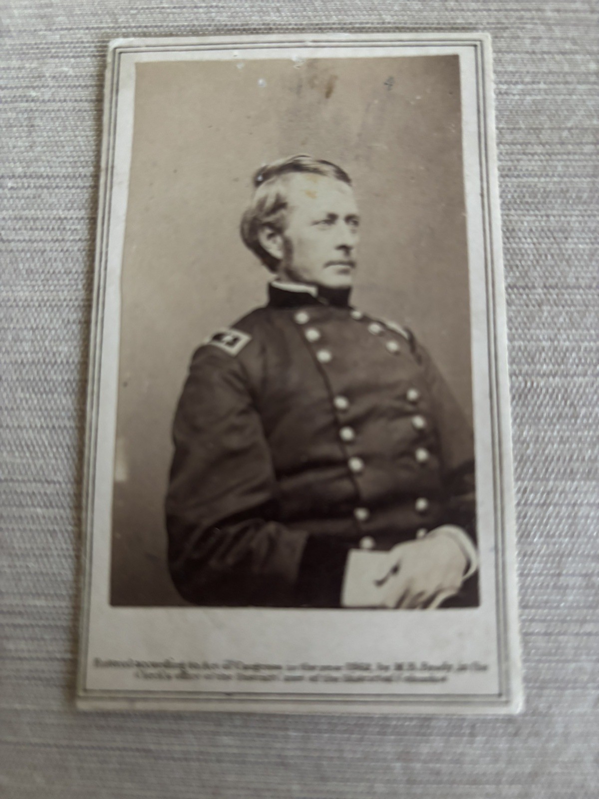 Rare 1862 Civil War CDV Union General Joseph Hooker From A Negative By Brady