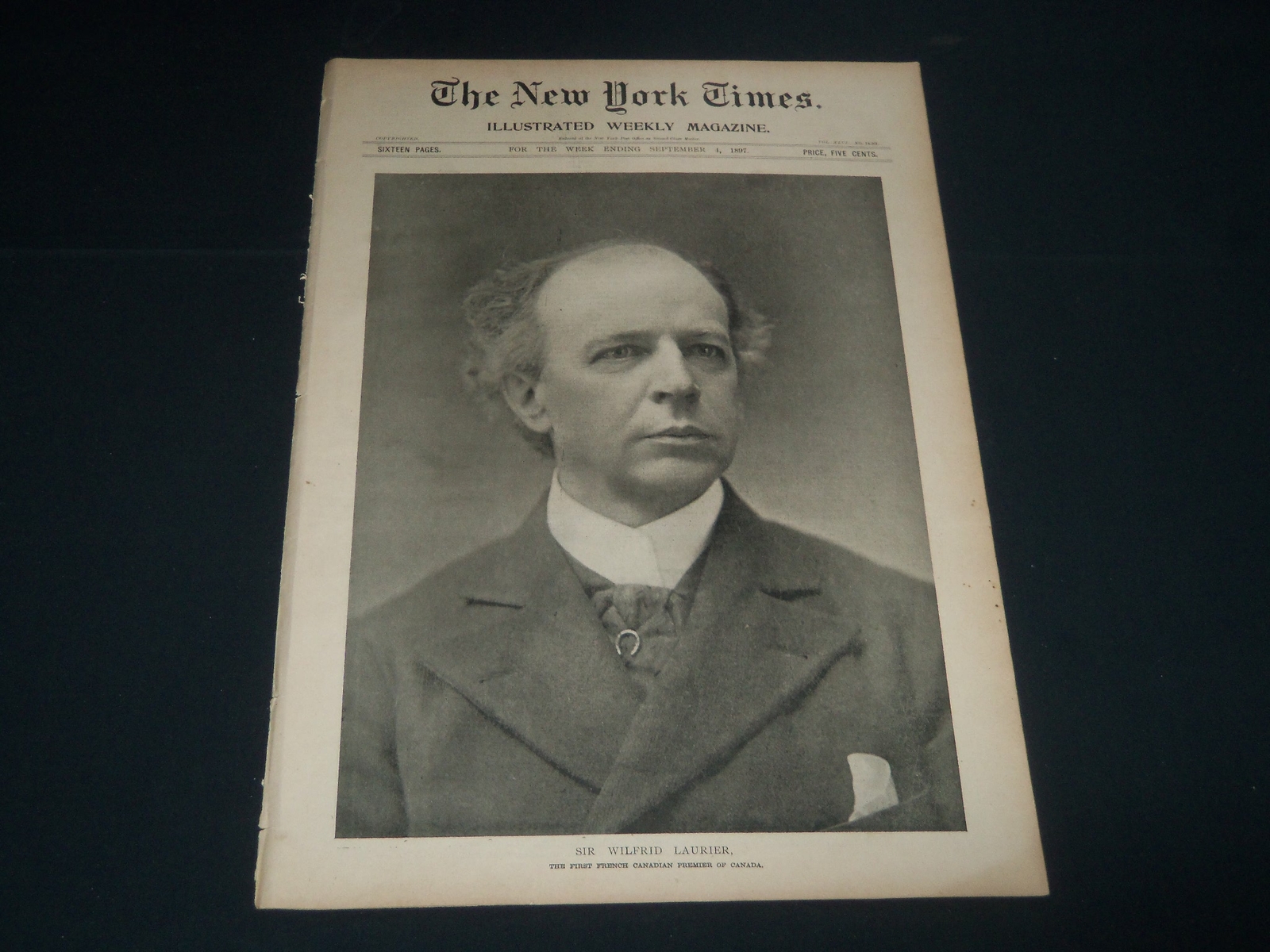 1897 SEPT 4 NEW YORK TIMES ILLUSTRATED MAGAZINE - SIR WILFRID LAURIER - NP 3867