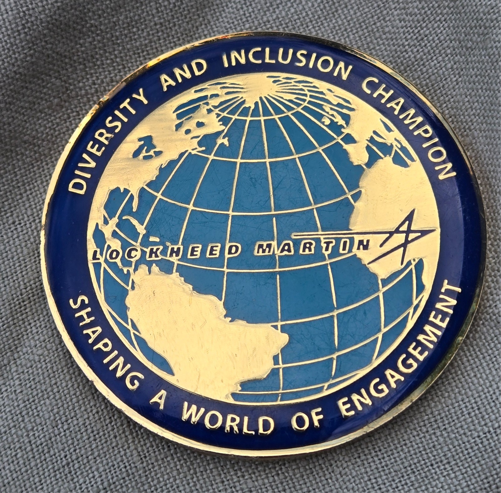 Lockheed Martin Aircraft Co Promotional Challenge Enameled DEI Coin Medallion