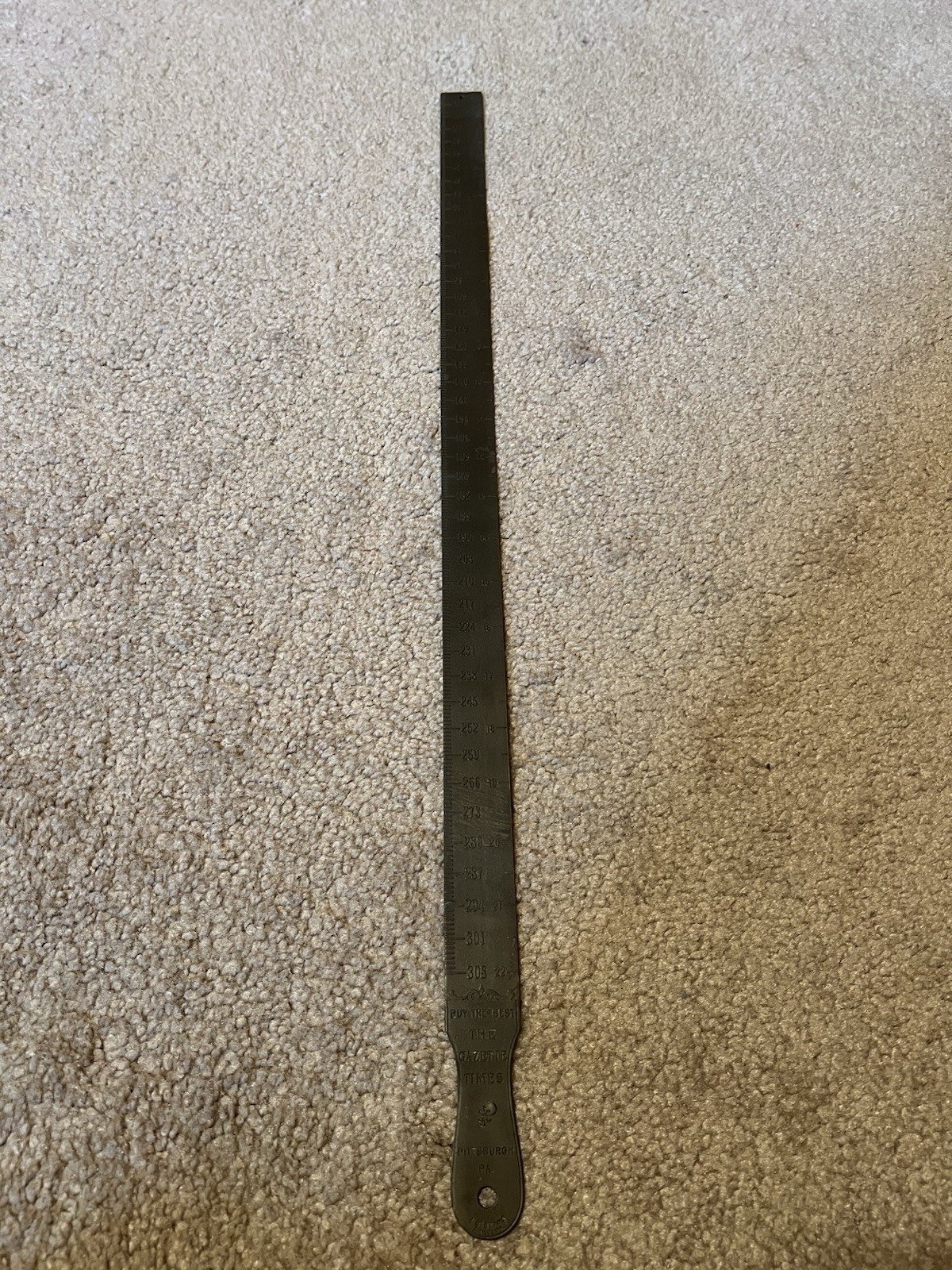 Vintage The Gazette Times Pittsburgh PA Printer’s Line Gauge Pica Pole Ruler