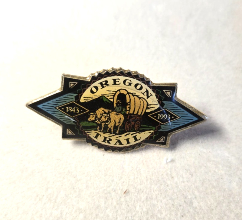 VTG 1993 Oregon Trail 150th Anniversary Commemorative Lapel Pin & Backing Card
