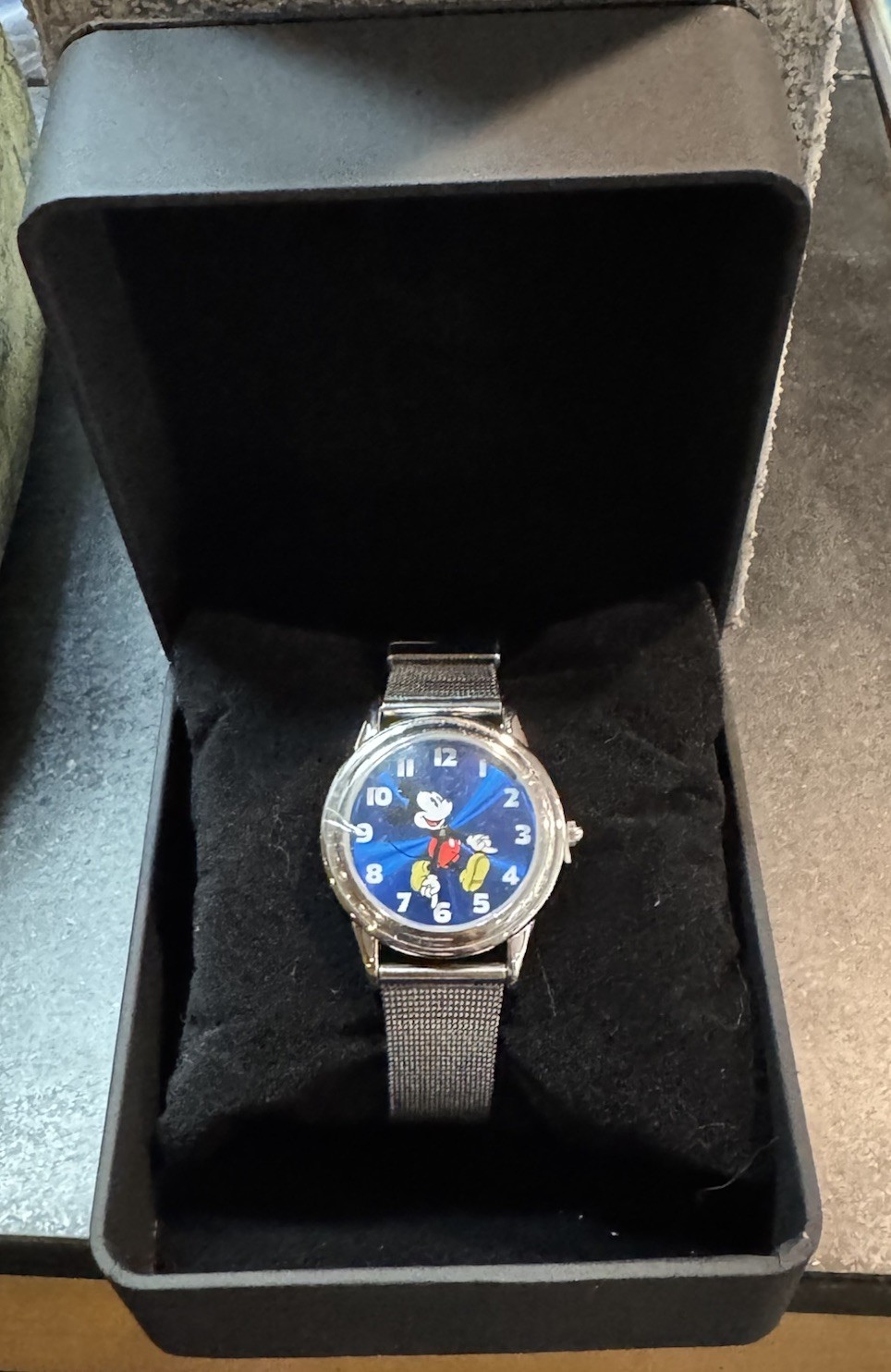 Fossil Disney Mickey Mouse Watch LI-2011 Blue Dial Mesh Band Quartz Rare Works