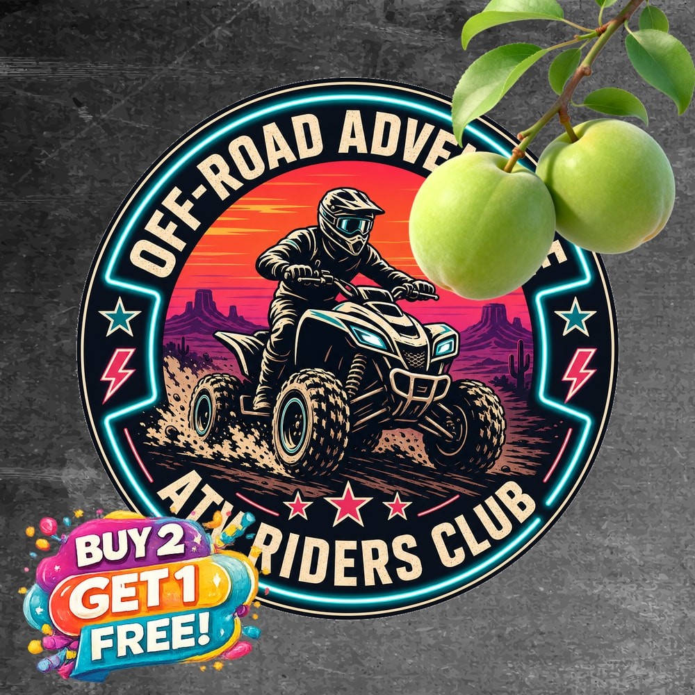 Off Road ATV Quad Rider Sign Round Garage Cave Decor Metal Plaque 8x8