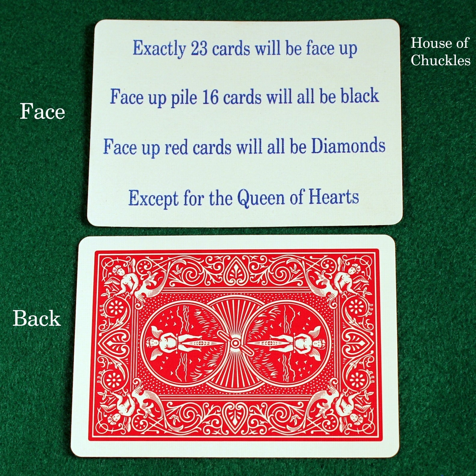 Shuffle Board Card, Bicycle Printed Gaff Card, Red