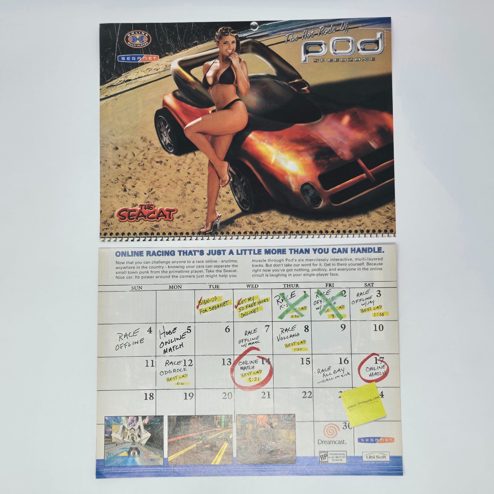 POD Speed Zone Sega Dreamcast Hot Rod Girl Print Ad/Poster Promo Art