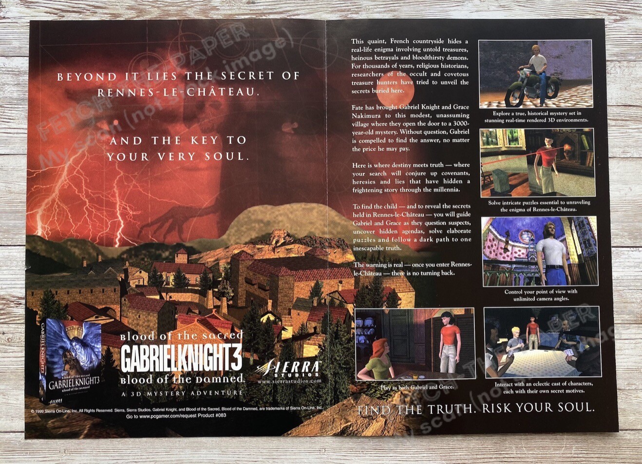 1999 Gabriel Knight 3 Fold-Out 10.5