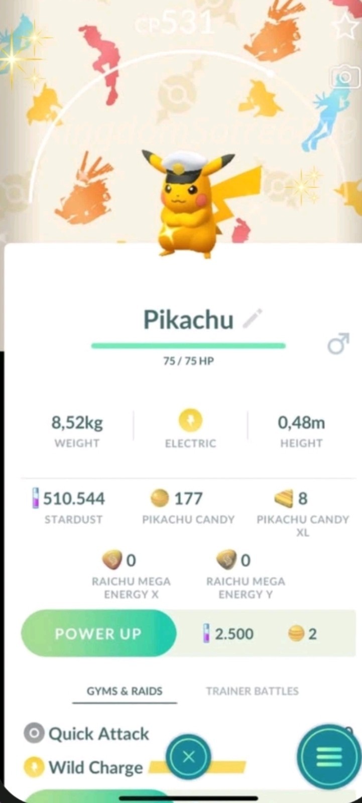 PokEmon Go Shiny Pikachu Captain cap Celebration 2026 Background - P^T^C